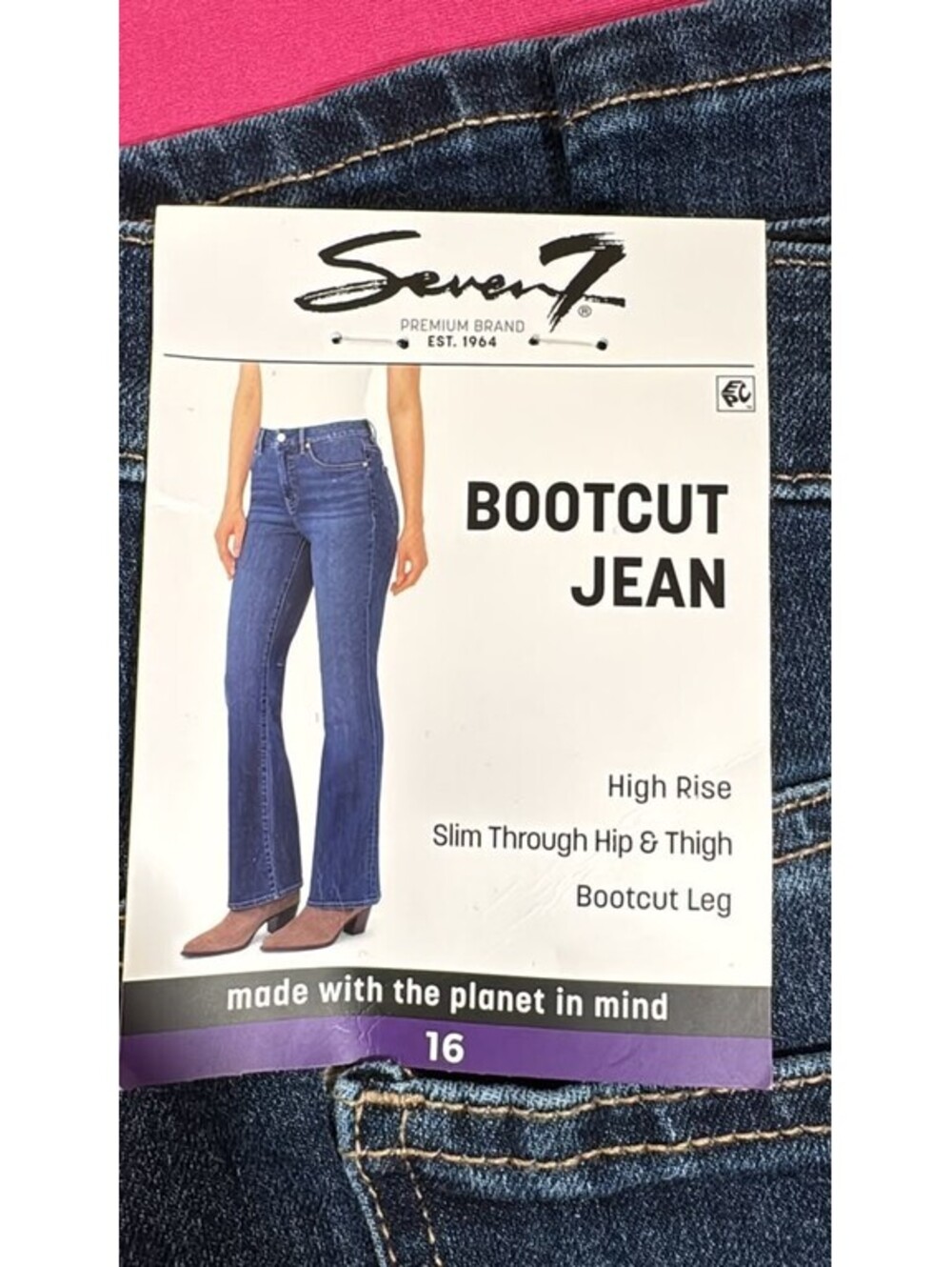 Seven7 Bootcut Jeans – Dark Wash High Rise Slim Fit Size 16